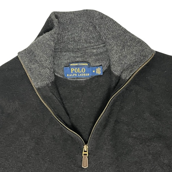Polo Ralph Lauren Washable Cashmere Half Zip Sweater Men’s M Gray (Fits Small) - Picture 6 of 12